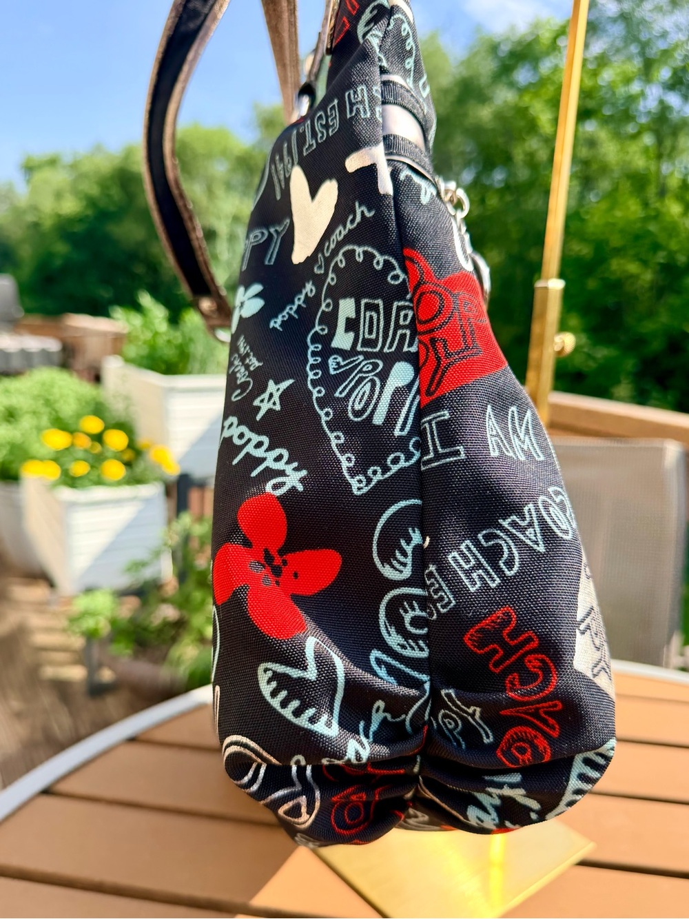 Coach Poppy Large Glam Tote with Graffiti Print and 3 Coach Hangtags! EUC! - Picture 7 of 14
